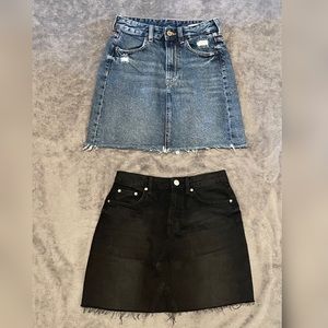 2 mini jean skirts both from H&M. Size 2.